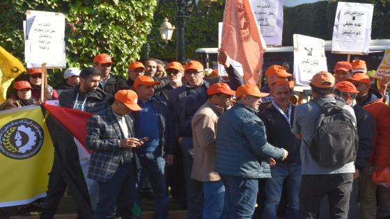 “جبهة الدفاع عن الحق في ممارسة الإضراب”، التي تضم UNTM تحتج أمام البرلمان