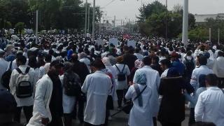 تنسيق نقابي يحتج بالرباط ضد نظام التعاقد بصيغته الحالية