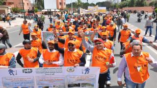 الاتحاد الوطني للشغل بالمغرب ينظم تظاهرة عمالية ضخمة وحاشدة بمراكش