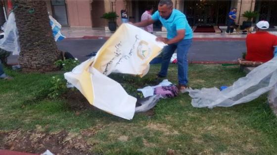 الاعتداء على العمال المعتصمين أمام فندق رياض موكادور مراكش