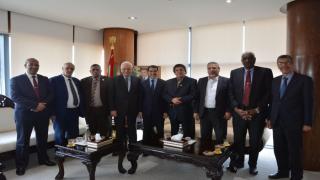 ضيوف Untm من الاتحاد الدولي لنقابات العمال العرب يلتقون رئيس الحكومة