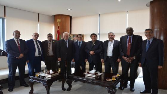 ضيوف Untm من الاتحاد الدولي لنقابات العمال العرب يلتقون رئيس الحكومة