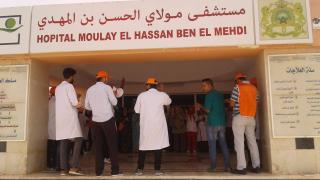 مكتب جامعة الصحة بمستشفى مولاي الحسن بن المهدي بالعيون يحتج أمام مصلحة المستعجلات